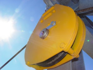 MINI-MOAB sheave block for dredge positioning